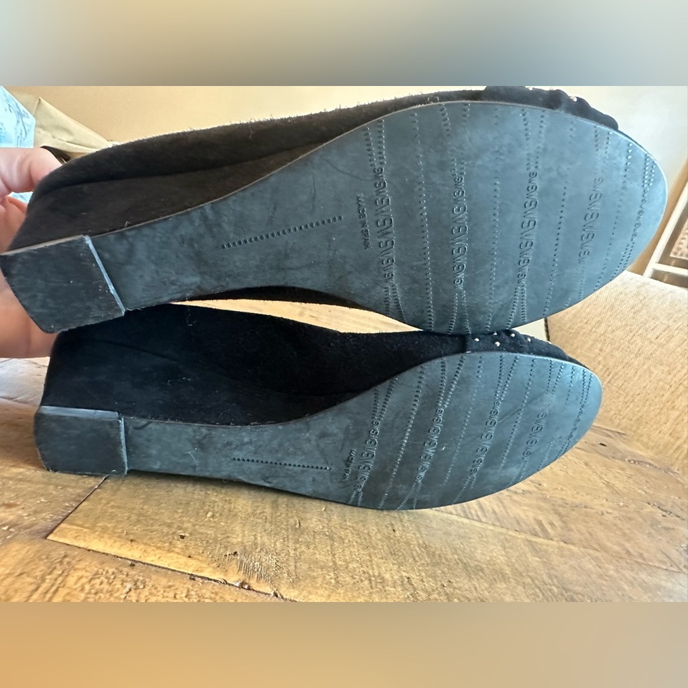 Stuart Weitzman Black Suede Metal Studded Beaded … - image 6